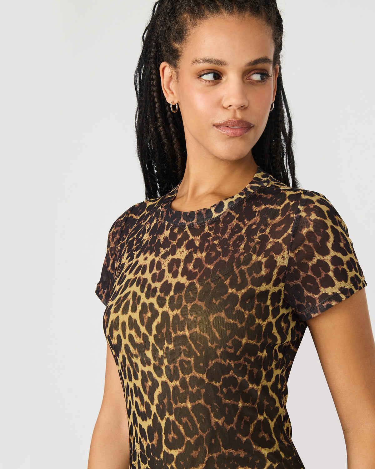 HAILEE Hot Sports Print Mesh Short-Sleeved Bodycon Women's Dress | Steve Madden US