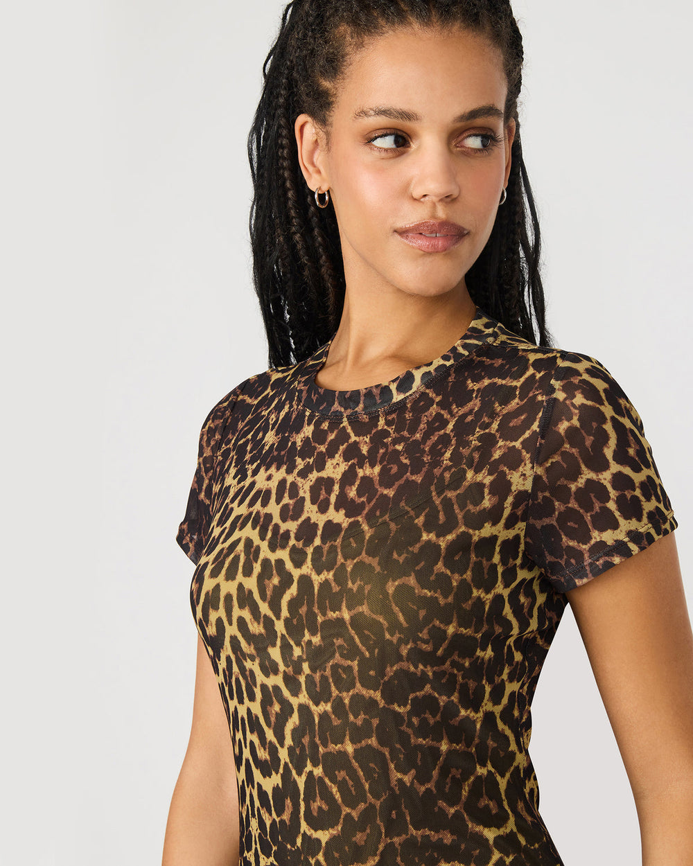 HAILEE Hot Sports Print Mesh Short-Sleeved Bodycon Women's Dress | Steve Madden US