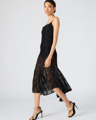 LOUISA Black Flowy Sleeveless Mesh Lace Womens Dress | Steve Madden Sale
