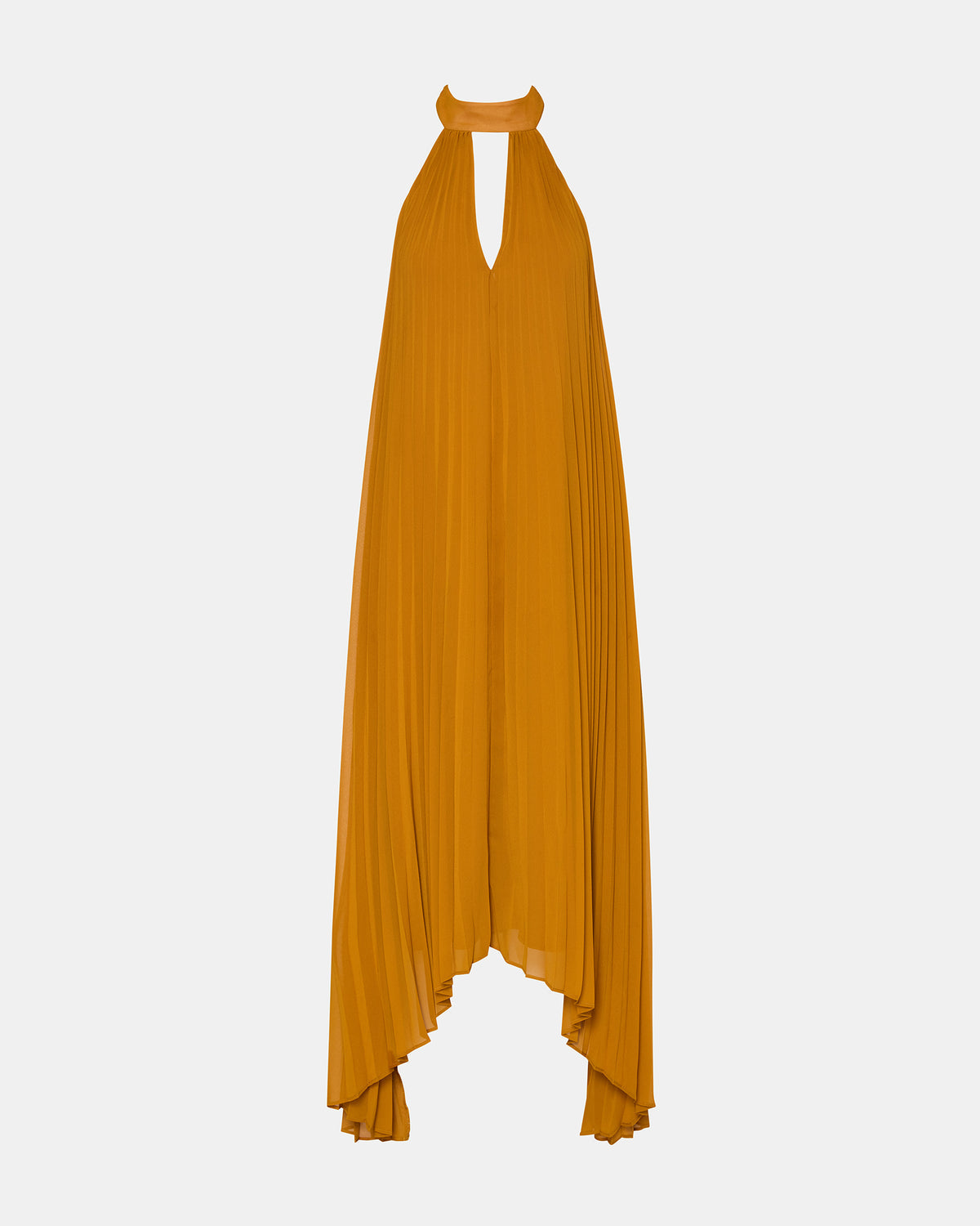 MARAYA Tuscan Gold Flowy Halter Women's Maxi Dress | Steve Madden on Sale