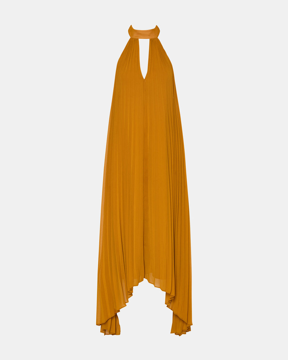 MARAYA Tuscan Gold Flowy Halter Women's Maxi Dress | Steve Madden on Sale