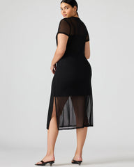 NOLA Black Short-Sleeved Mesh Sheer Women's Dress | Steve Madden online
