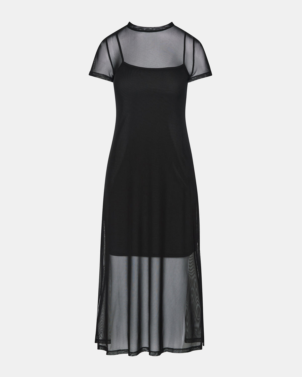 NOLA Black Short-Sleeved Mesh Sheer Women's Dress | Steve Madden online