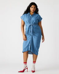 TORI Denim Button Up Collared Midi Dress | Steve Madden US