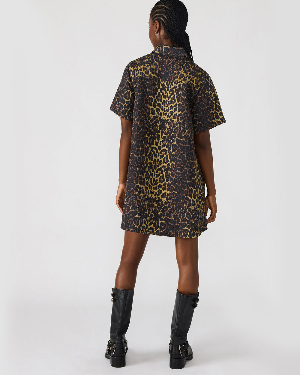 FREDDY Hot Spots Print Short-Sleeved Denim Button-Up Mini Women's Dress | Steve Madden outlet