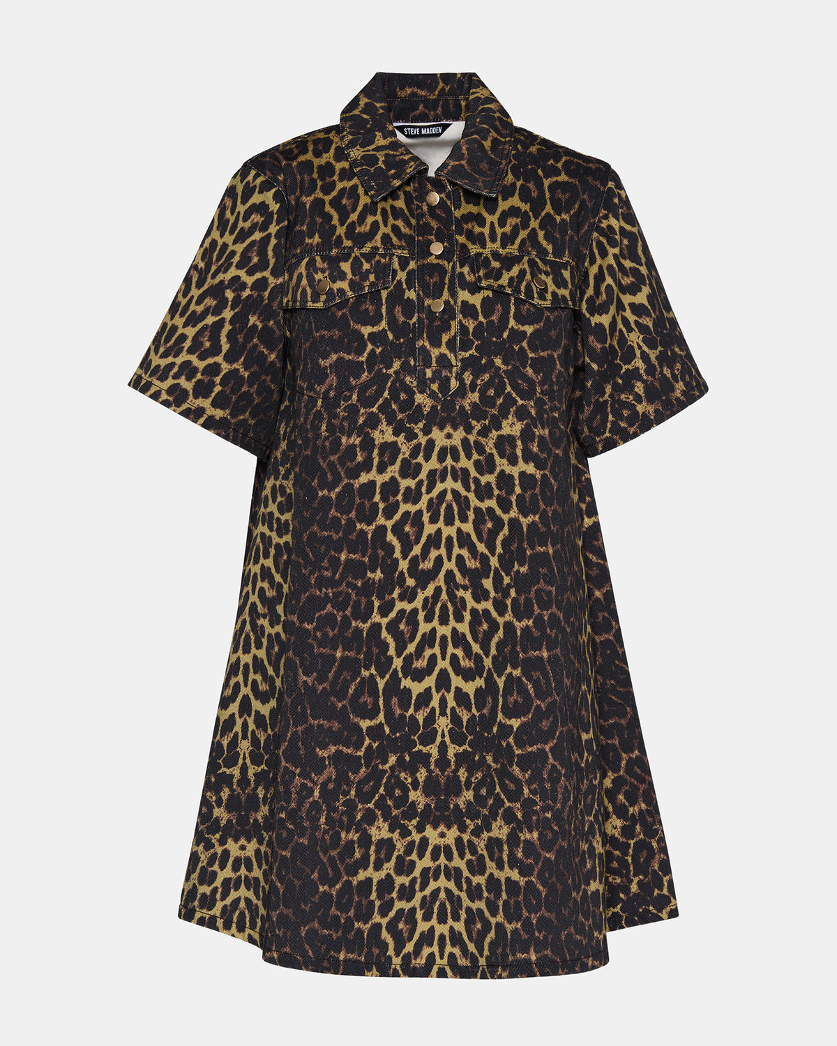 FREDDY Hot Spots Print Short-Sleeved Denim Button-Up Mini Women's Dress | Steve Madden outlet