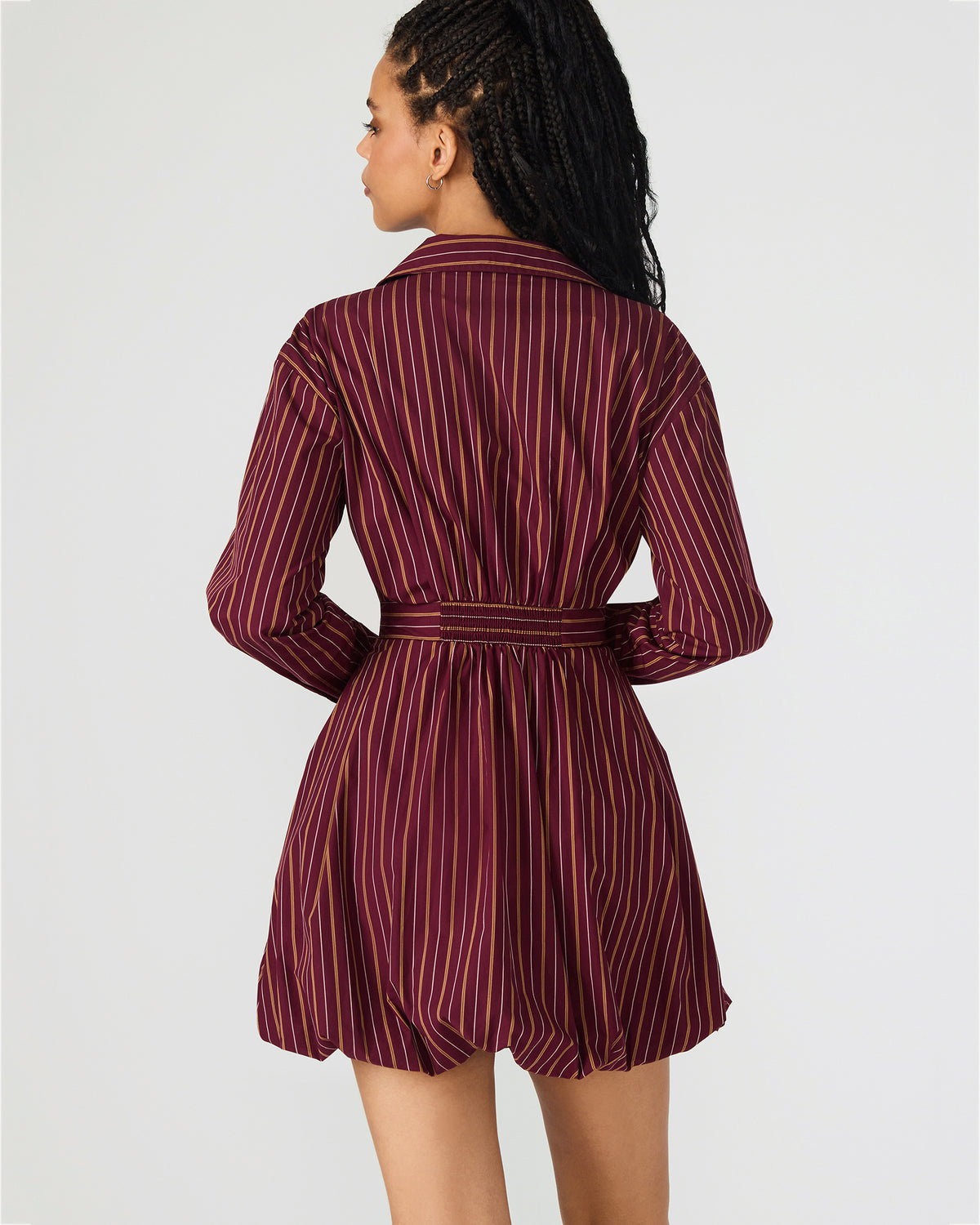 ARIELLE Wine Long-Sleeved Button-Up Bubble Women's Dress | Steve Madden near me