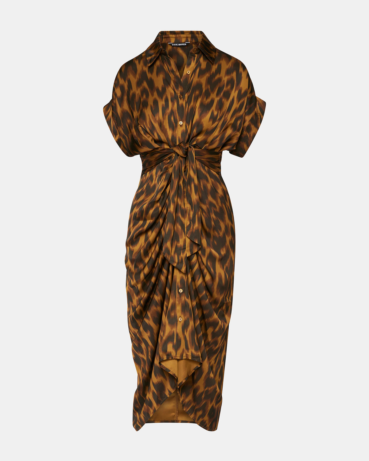 TORI Leopard Button Up Collared Midi Dress | Steve Madden online