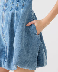 DYANNE Forever Blue Women's Zip-Front Bubble-Hem Dress | Steve Madden Sale