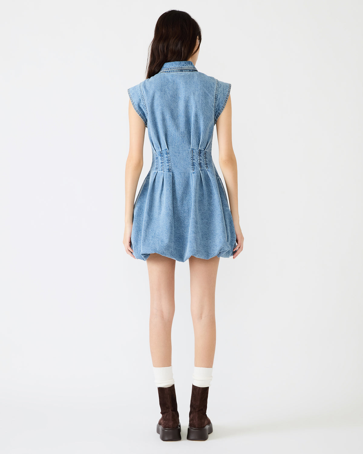 DYANNE Forever Blue Women's Zip-Front Bubble-Hem Dress | Steve Madden Sale