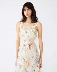 ALEXUS Vintage Ivory Flowy Lace Trim Flowy Women's Maxi Dress | Steve Madden on Sale