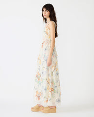 ALEXUS Vintage Ivory Flowy Lace Trim Flowy Women's Maxi Dress | Steve Madden on Sale