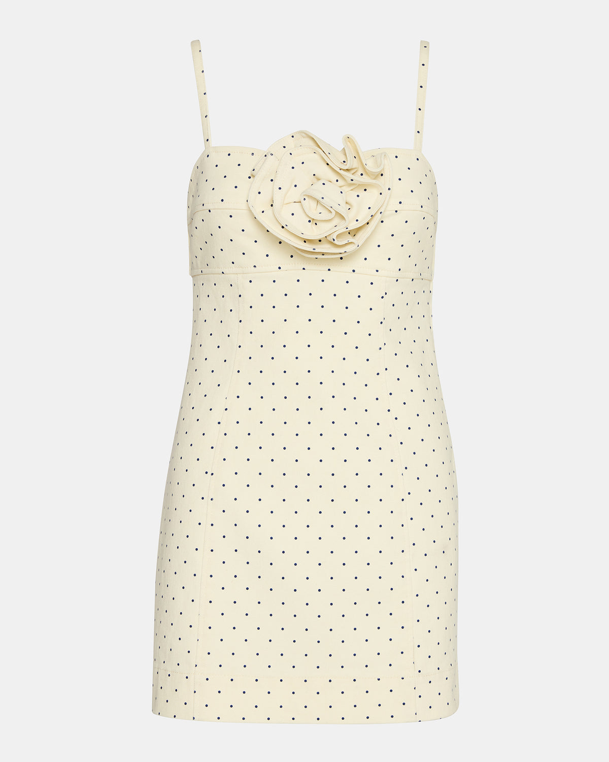 PEONY Pristine Ivory Mini Denim Polka Dot Women's Dress | Steve Madden discount