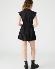 DYANNE Black Women's Zip-Front Bubble-Hem Dress | Steve Madden US
