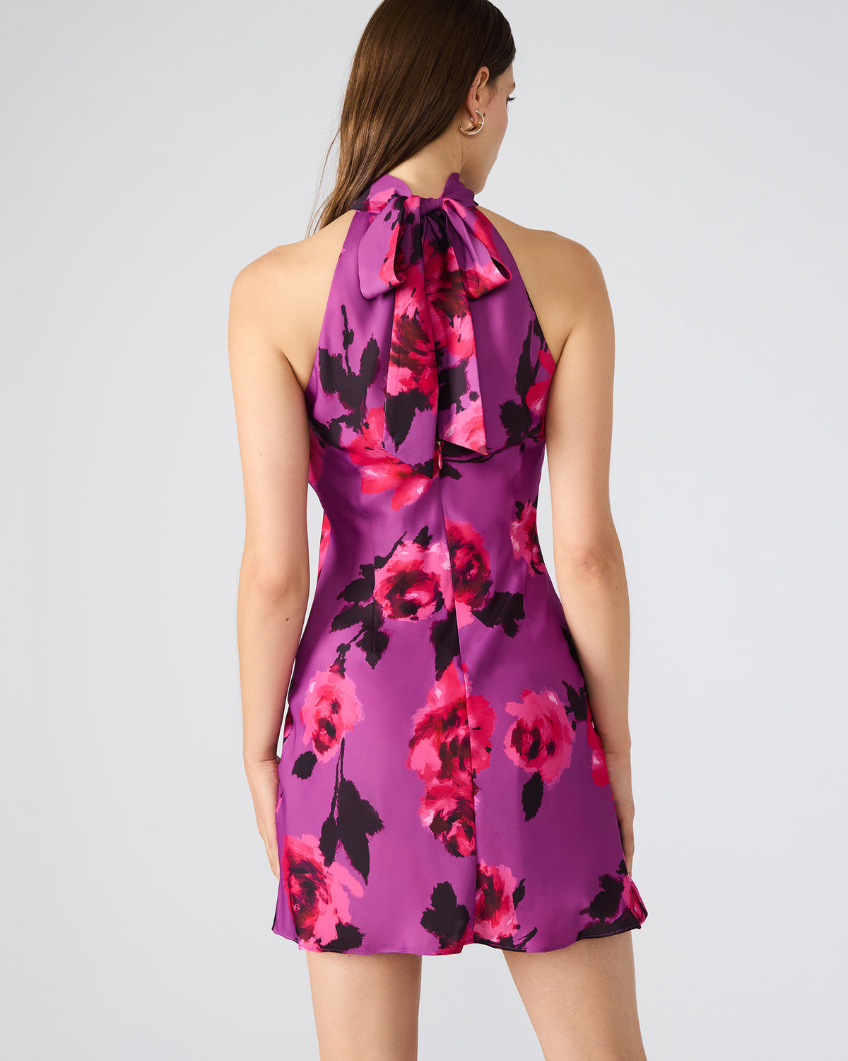 LARA Rosette Pink Halter Mini Floral Print Women's Dress | Steve Madden on Sale