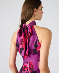 LARA Rosette Pink Halter Mini Floral Print Women's Dress | Steve Madden on Sale