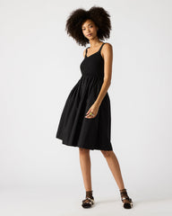 FLEUR Black Flowy Smocked Midi Women's Dress | Steve Madden discount