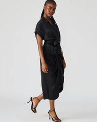 TORI Black Button Up Collared Midi Dress | Steve Madden outlet