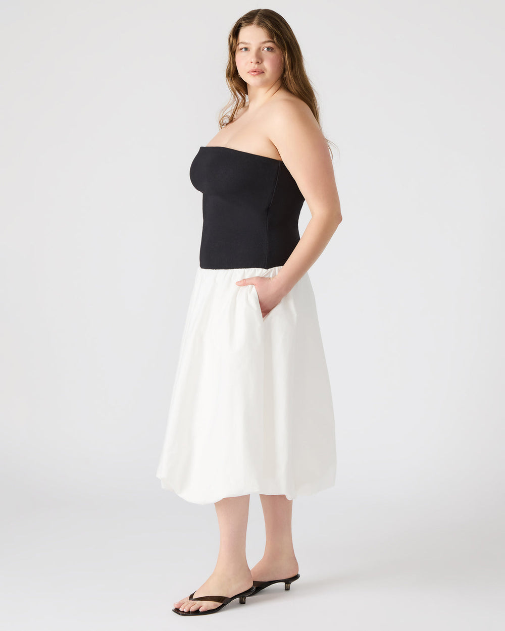 OLIVER Dress Smoke Strapless Midi Bubble Dress | Women's Dresses | Steve Madden discount