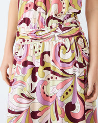 GALA Dress Petal Paisley Maxi Halter Neck Flowy Open-Back Women's Dress | Steve Madden US