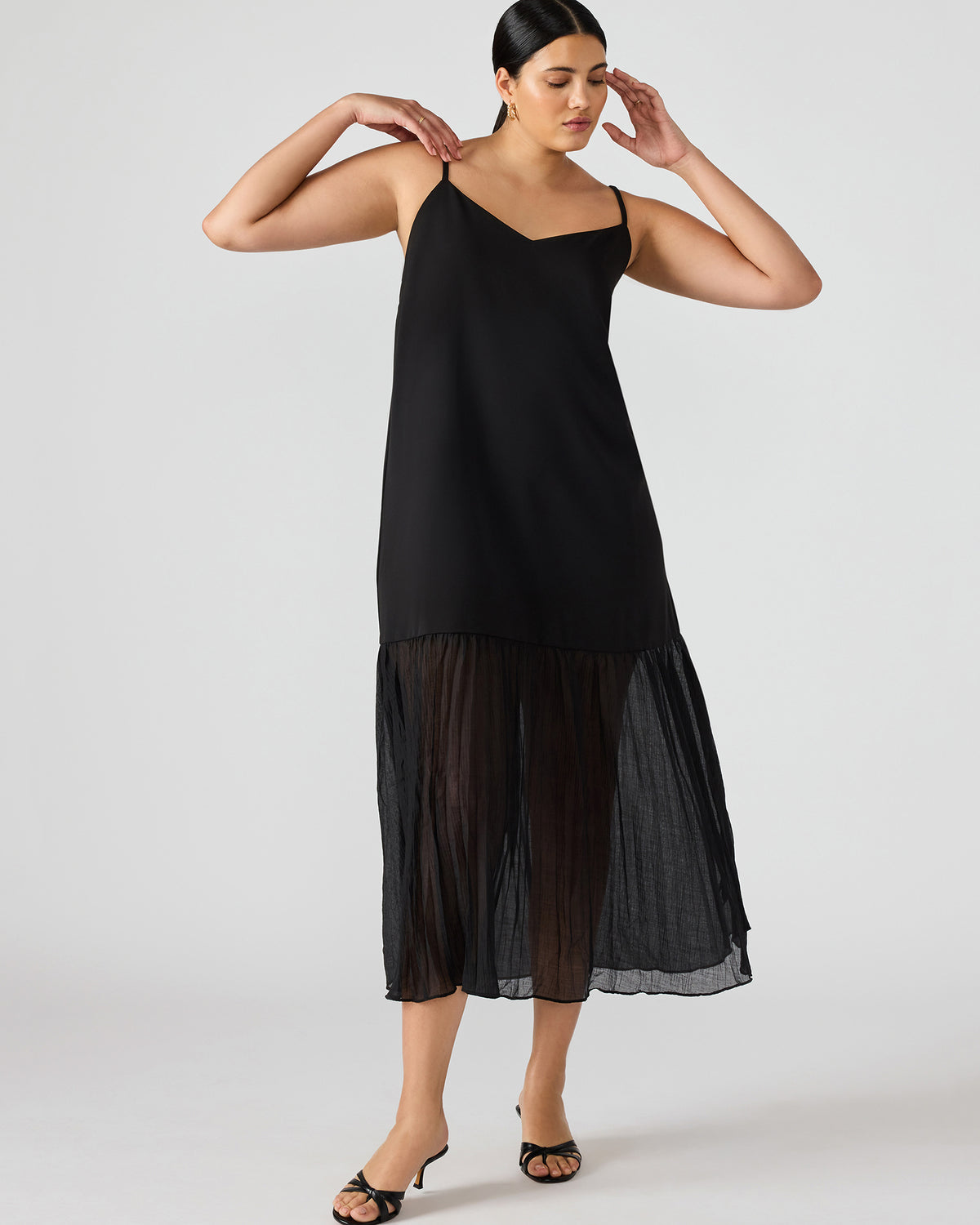 EMBER Black Flowy Sheer Maxi Women's Dress | Steve Madden for Sale