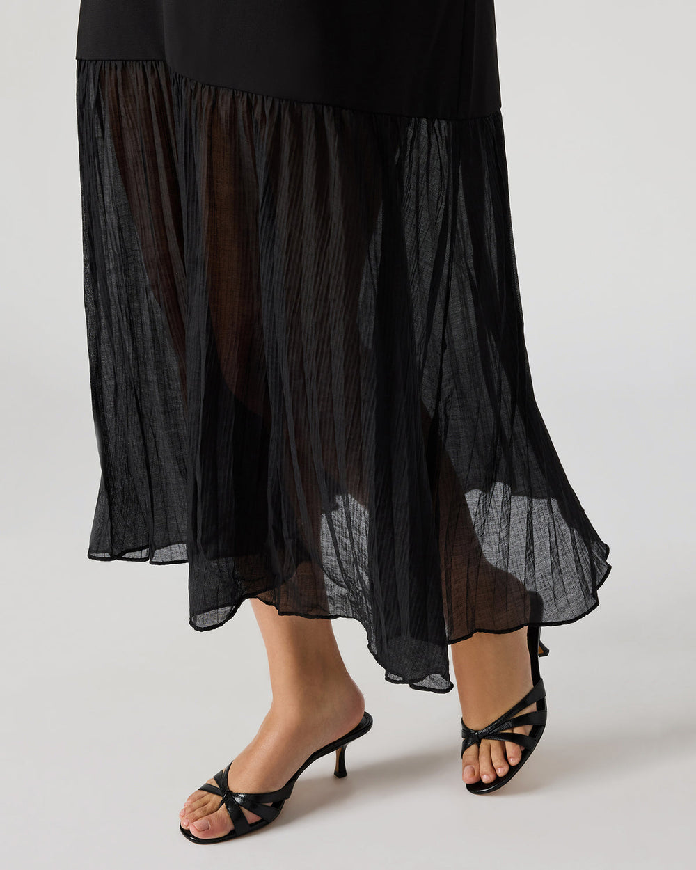 EMBER Black Flowy Sheer Maxi Women's Dress | Steve Madden for Sale