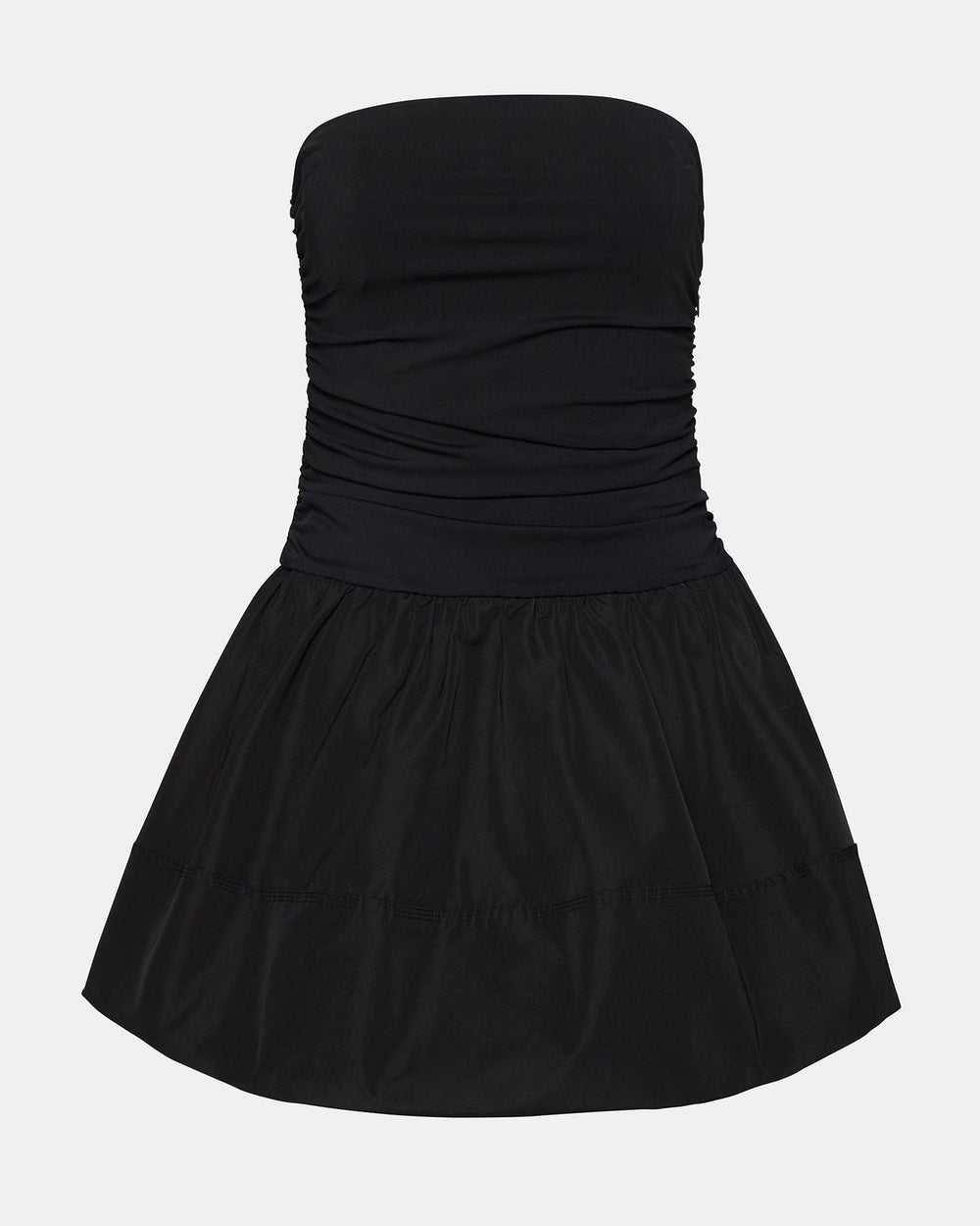 AMARI Dress Black | Women's Strapless Mini Bubble-Hem Dress | Steve Madden Sale