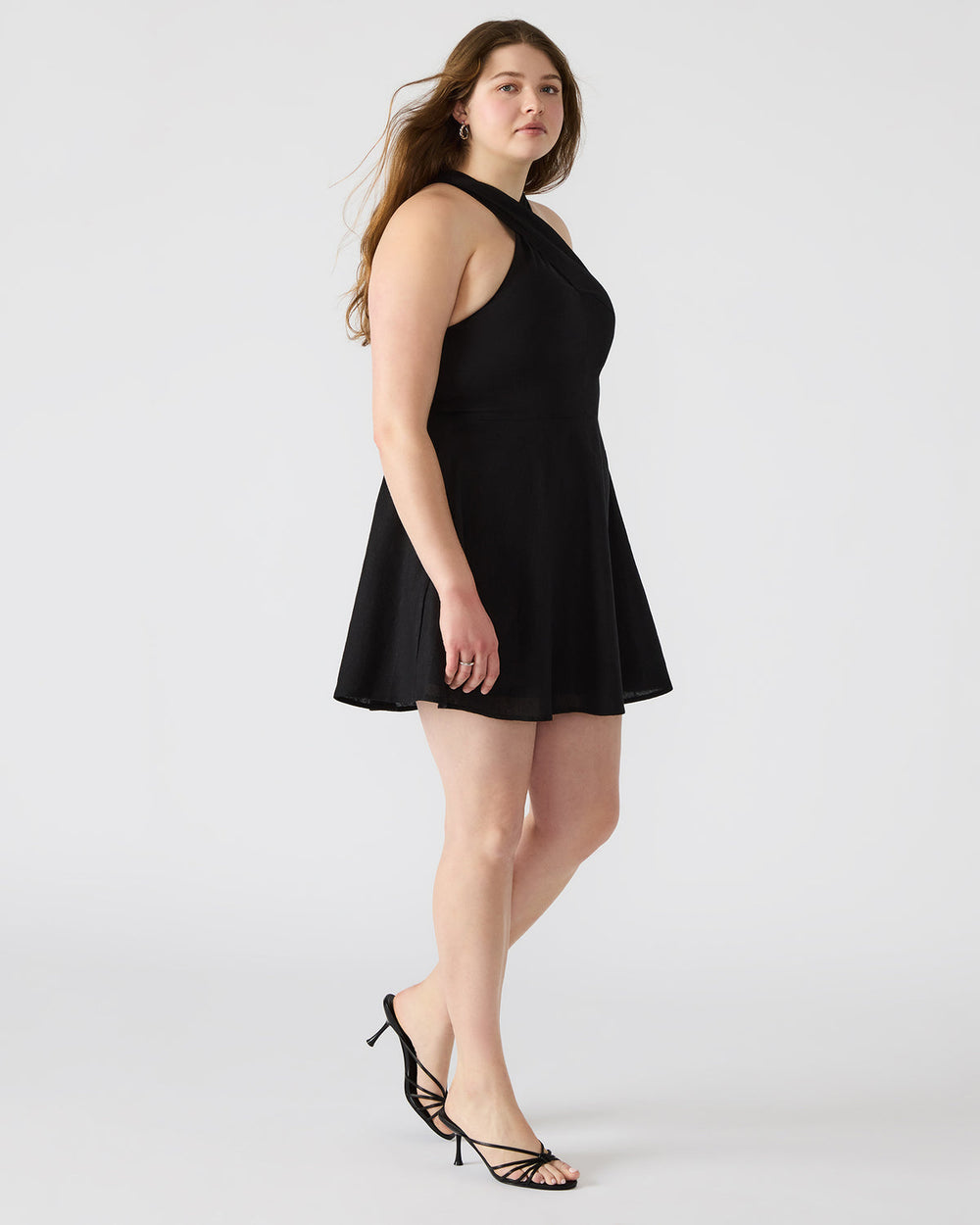 KOSTA Black Women's Mini Halter Cross-Neck Dress | Steve Madden near me