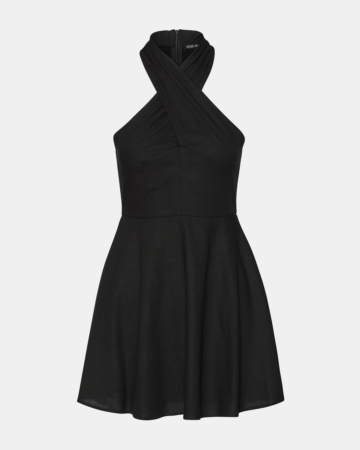 KOSTA Black Women's Mini Halter Cross-Neck Dress | Steve Madden near me