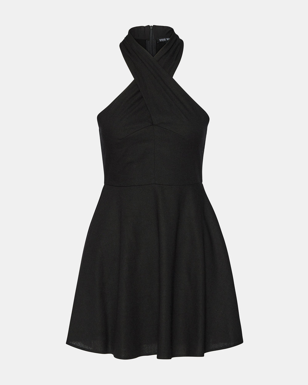 KOSTA Black Women's Mini Halter Cross-Neck Dress | Steve Madden near me