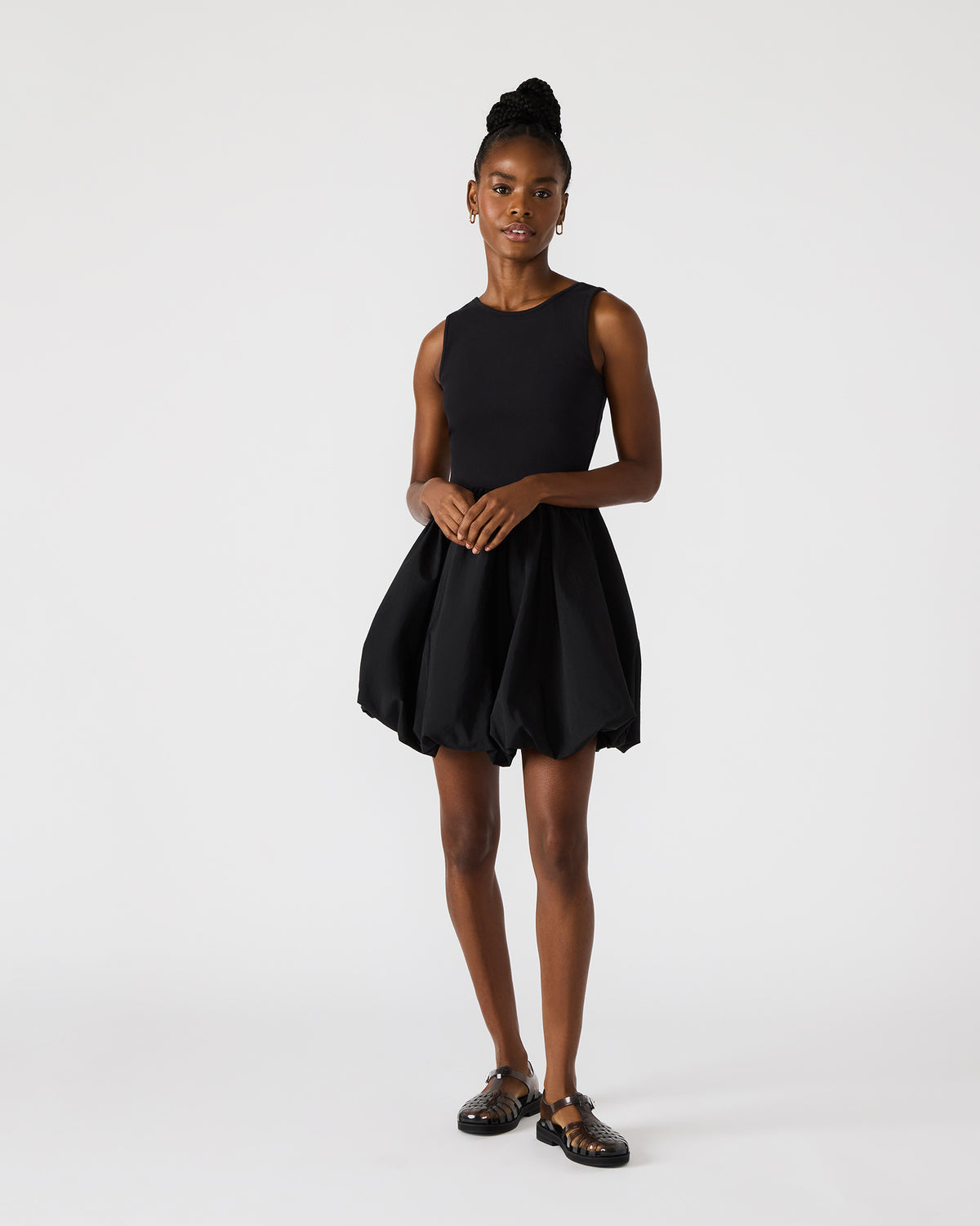 PALERMO Black Women's Mini Bubble-Hem Dress | Steve Madden discount