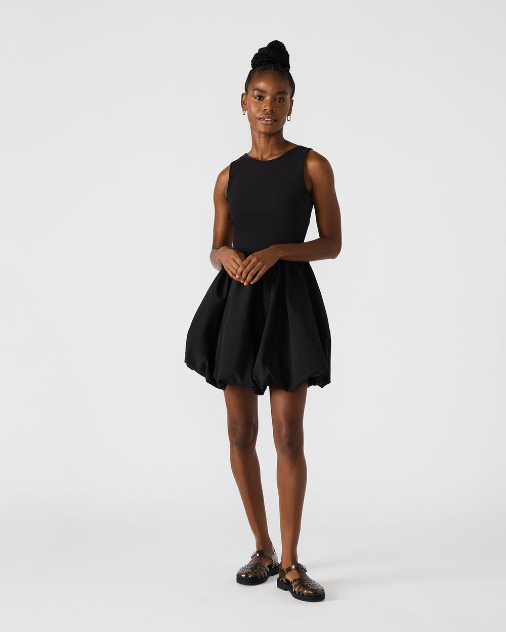 PALERMO Black Women's Mini Bubble-Hem Dress | Steve Madden discount