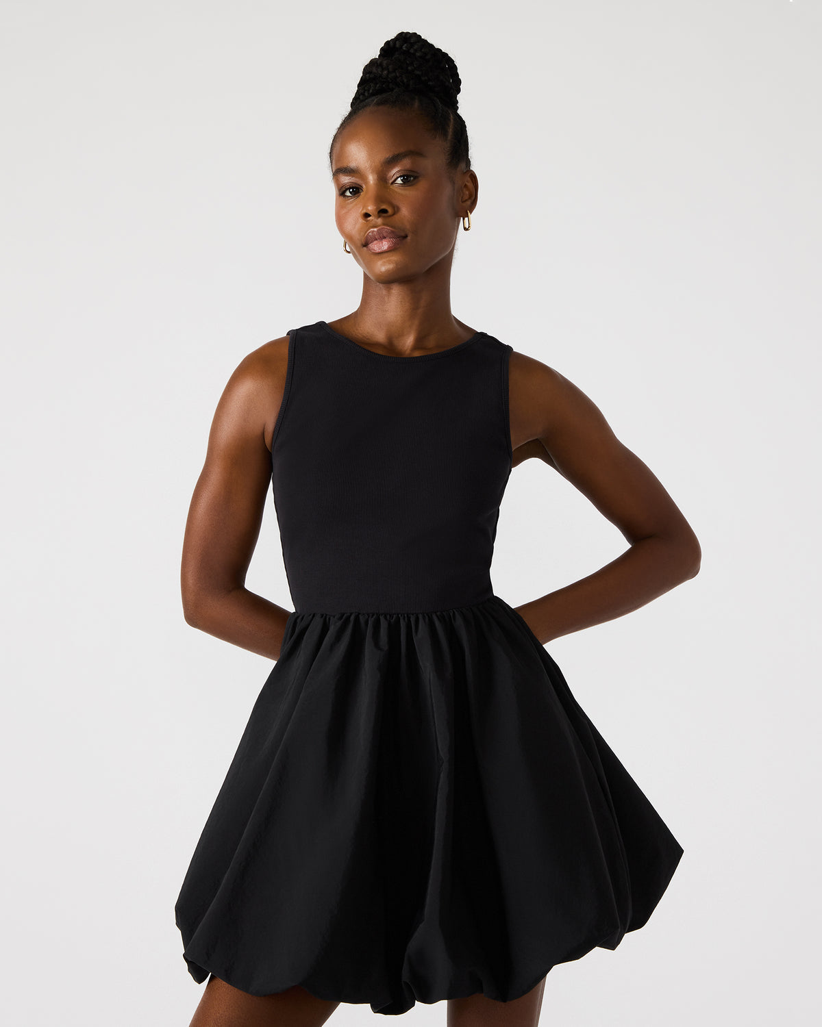 PALERMO Black Women's Mini Bubble-Hem Dress | Steve Madden discount