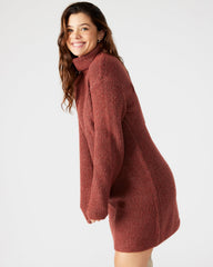 ABBIE Sweater Dress Rust | Mini Turtleneck Flared Sleeve Dress | Steve Madden online