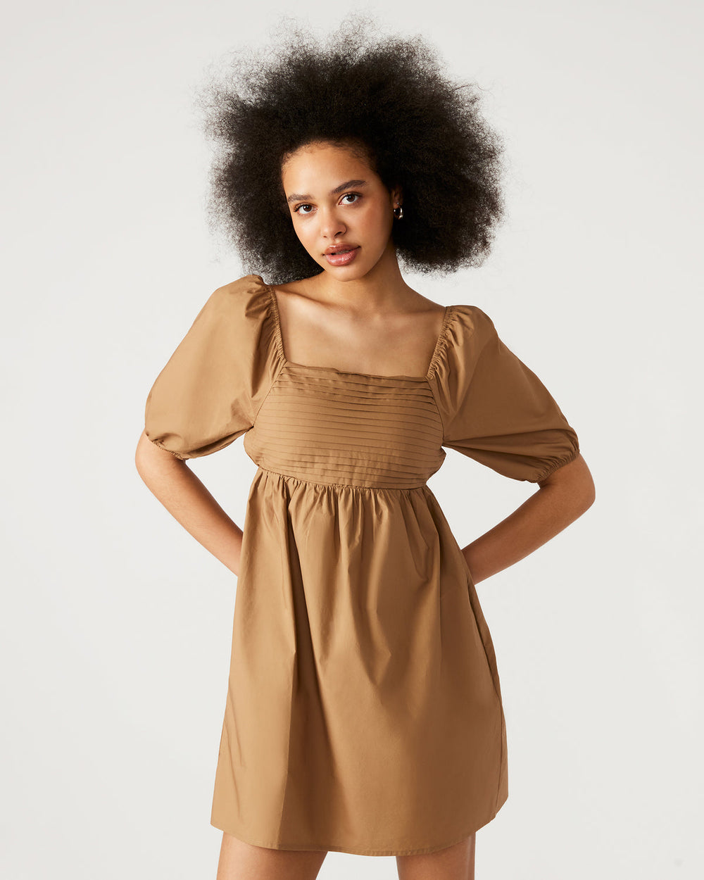 INARA Dress Beige | Women's Puff Sleeve Mini Dress | Steve Madden outlet