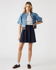 LYON Navy Women's Collared Sleeveless Flowy Dress | Steve Madden Sale