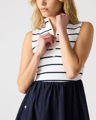LYON Navy Women's Collared Sleeveless Flowy Dress | Steve Madden Sale