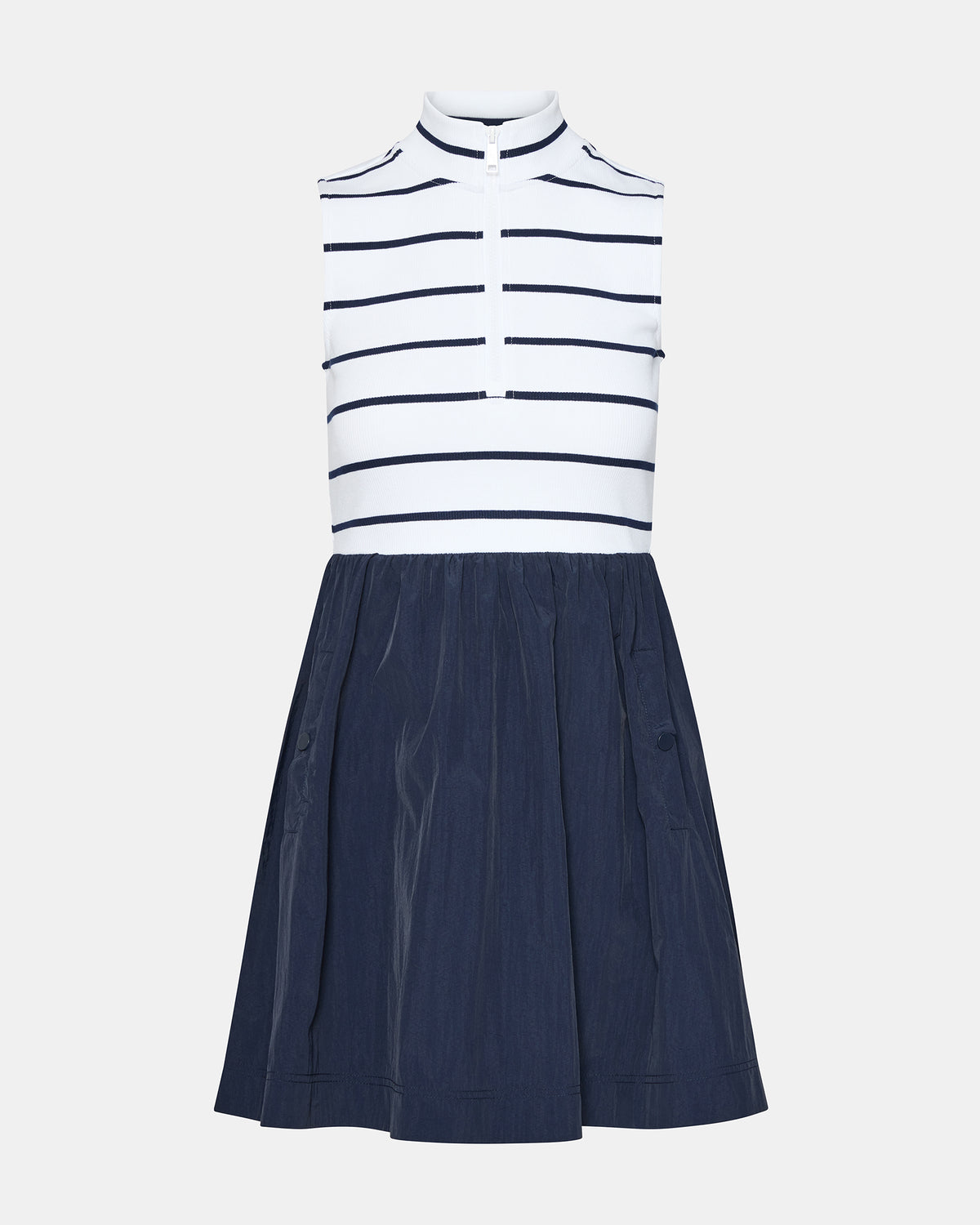 LYON Navy Women's Collared Sleeveless Flowy Dress | Steve Madden Sale