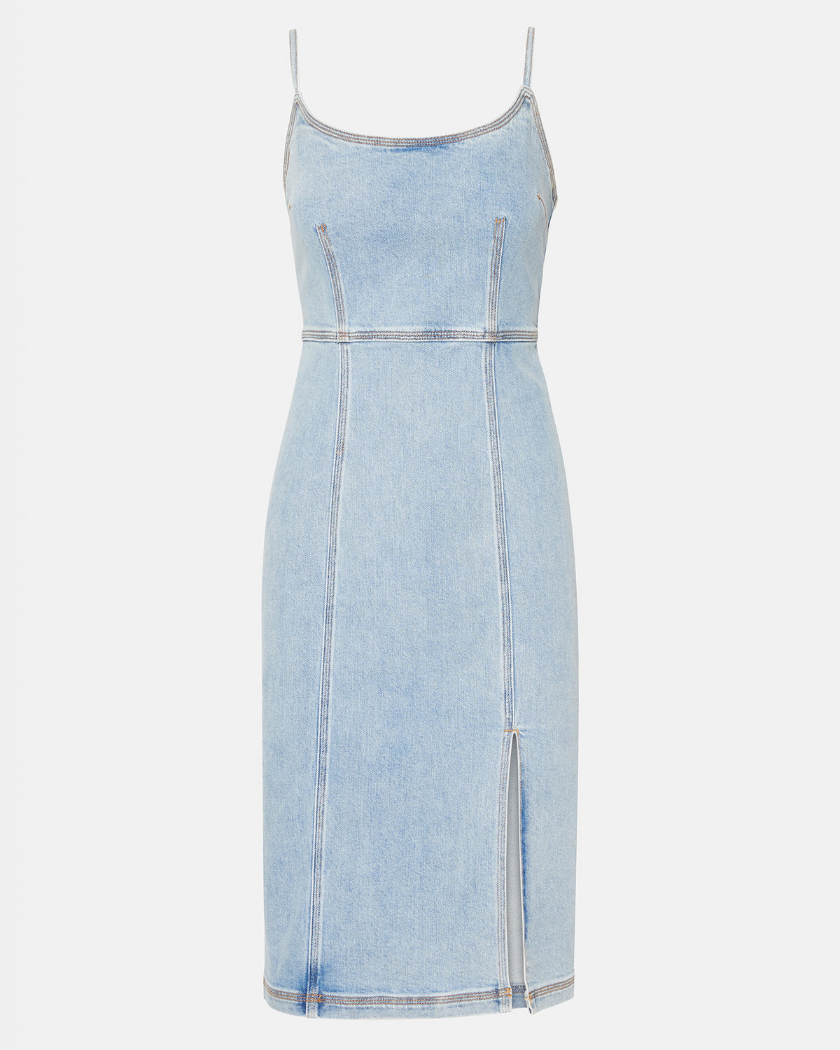 GISELLE Denim Midi Women's Dress with Slit | Steve Madden on Sale