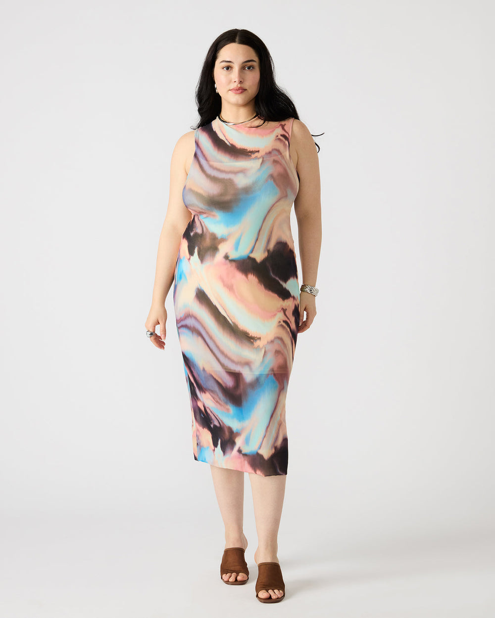 SIDRA Multi Women's Sleeveless Tie-Dye Midi Dress | Steve Madden near me