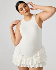 CLEA White Ruffled Mini Women's Dress | Steve Madden discount