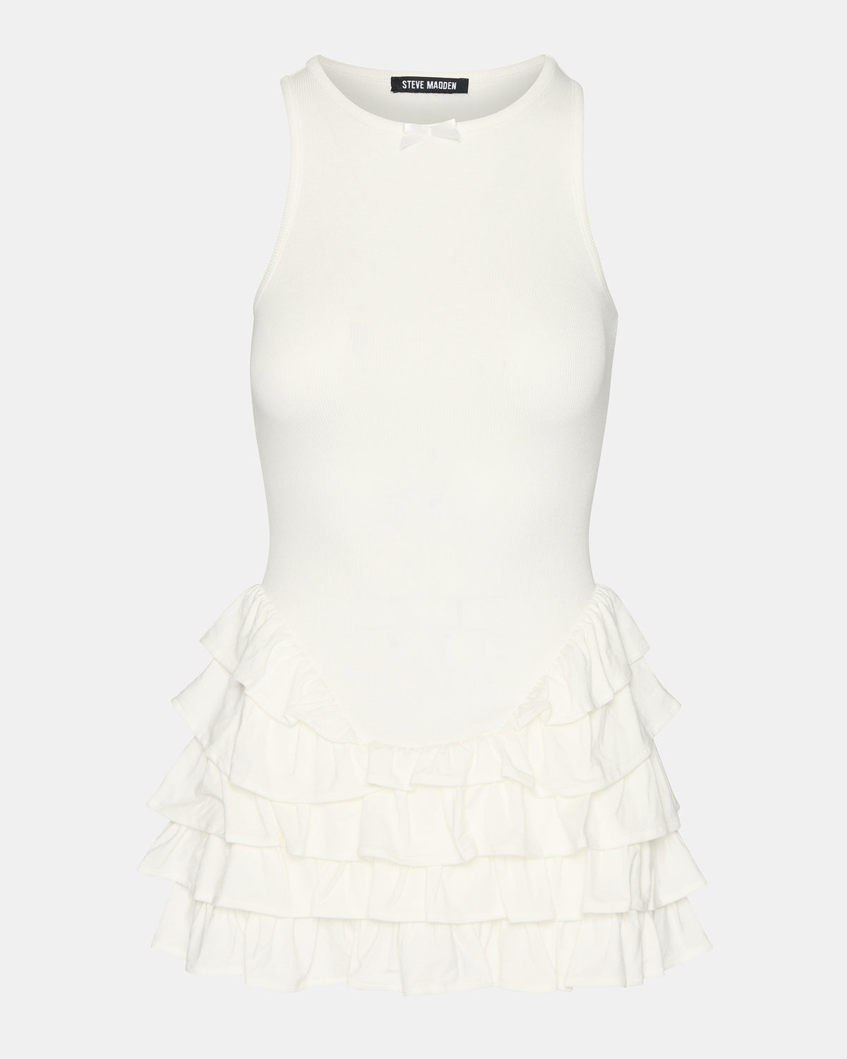 CLEA White Ruffled Mini Women's Dress | Steve Madden discount