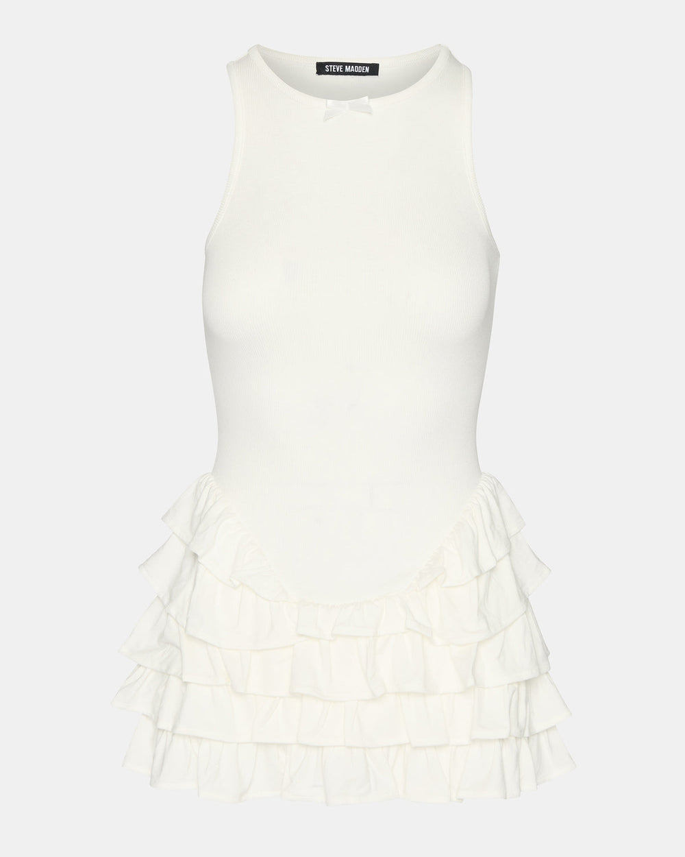 CLEA White Ruffled Mini Women's Dress | Steve Madden discount