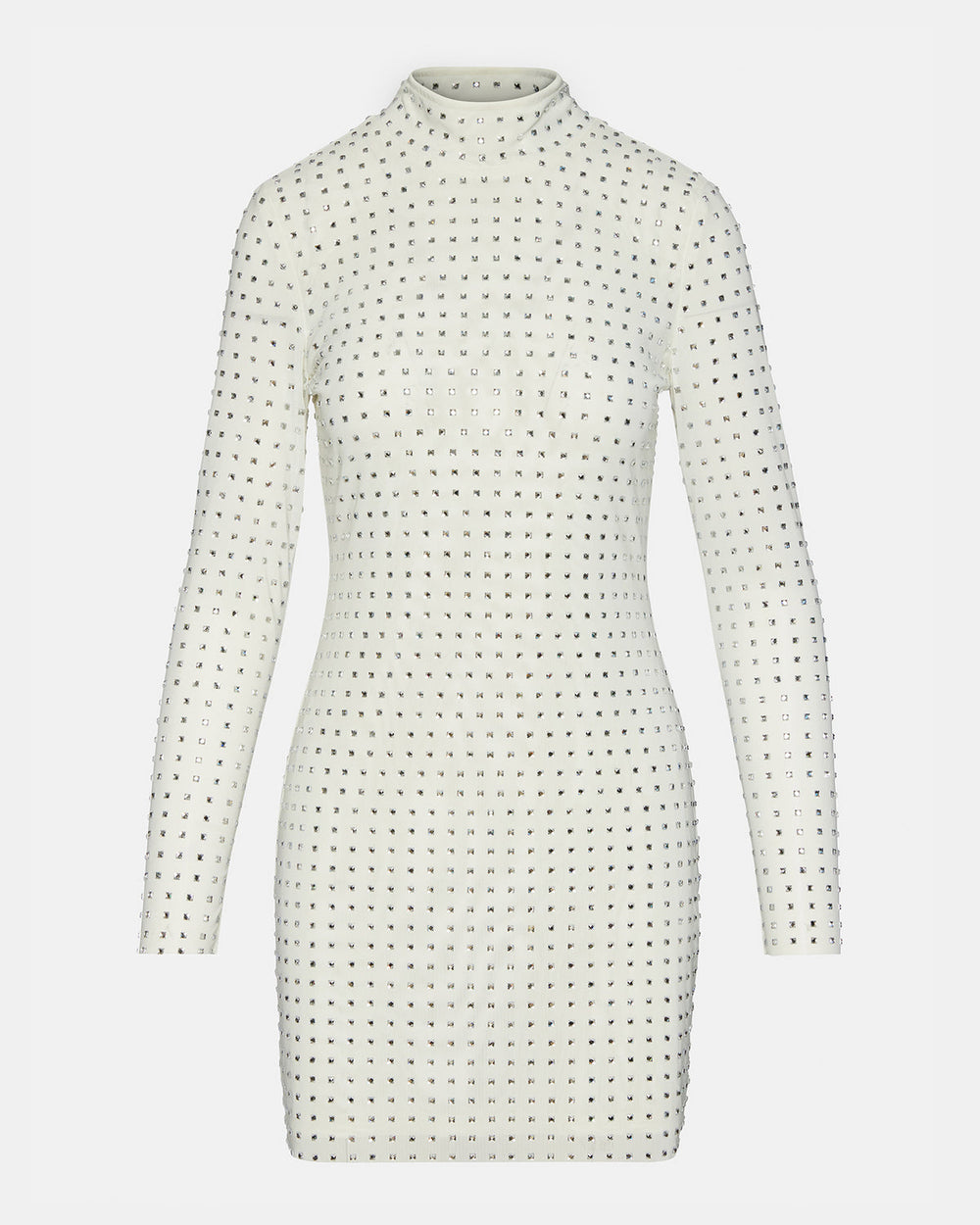 KRISTA Dress White | Women's Long-Sleeved Bodycon Rhinestone Mini Dress | Steve Madden online
