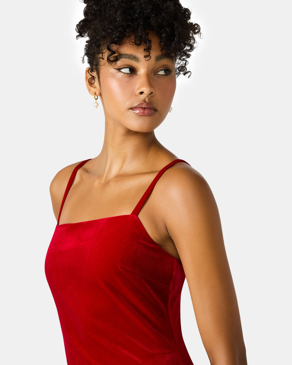 GIOVANNA Red Velvet Bubble Skirt Sleeveless Mini Women's Dress | Steve Madden outlet