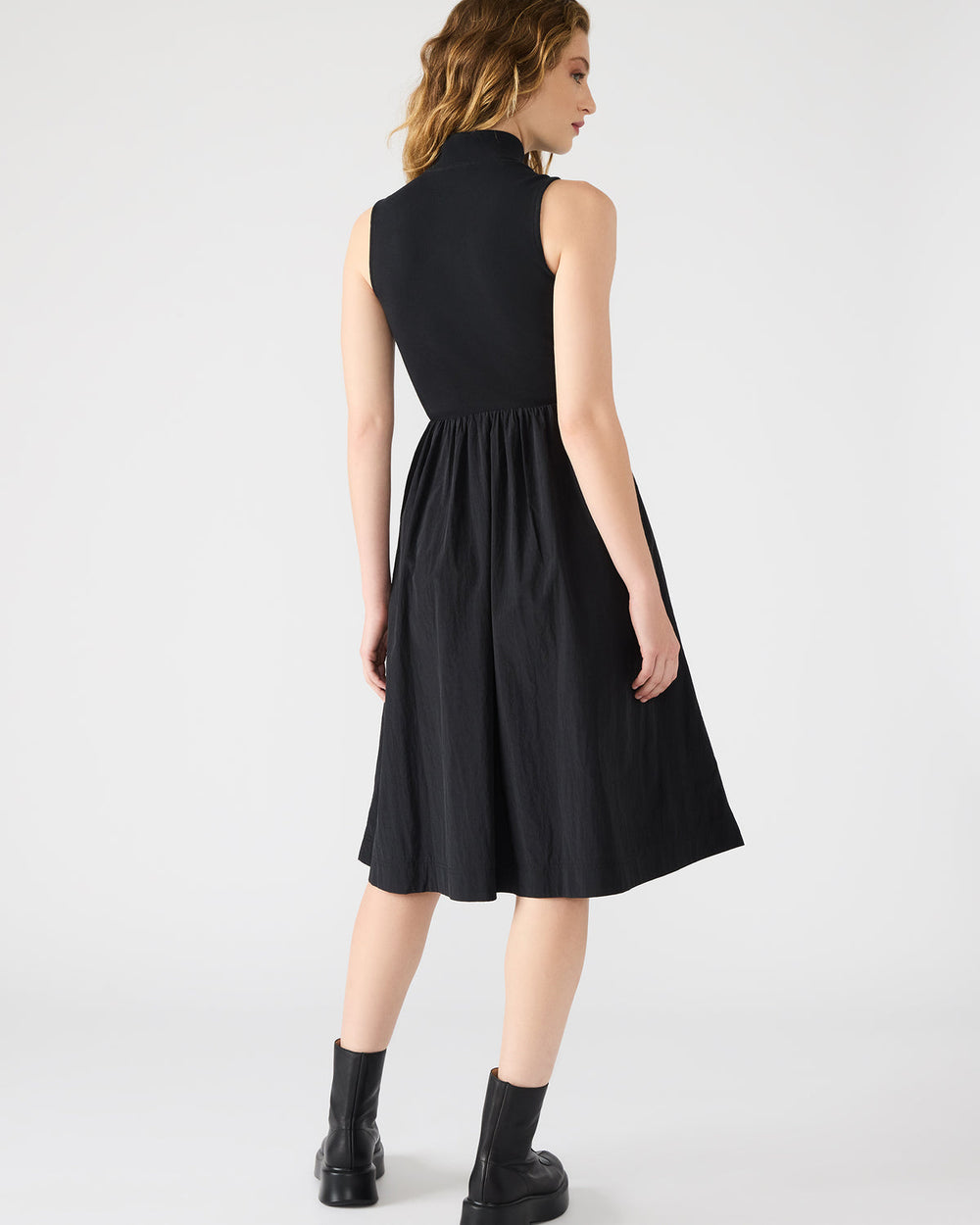 BERLIN White Women's Mock Neck Midi Dress | Steve Madden on Sale