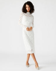 VIVIENNE Ivory Lace Women's Mock Neck Midi Dress | Steve Madden near me