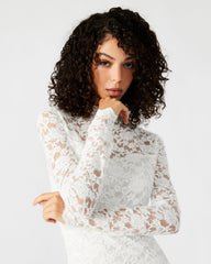 VIVIENNE Ivory Lace Women's Mock Neck Midi Dress | Steve Madden near me