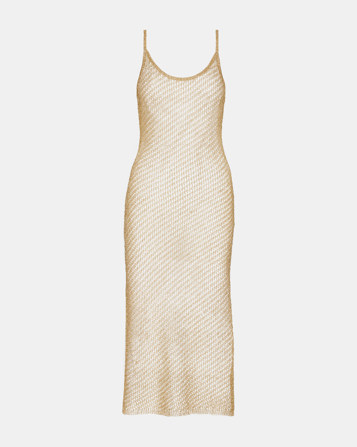 ANISHA Dress Gold | Women's Mesh Metallic Midi Dress | Steve Madden US