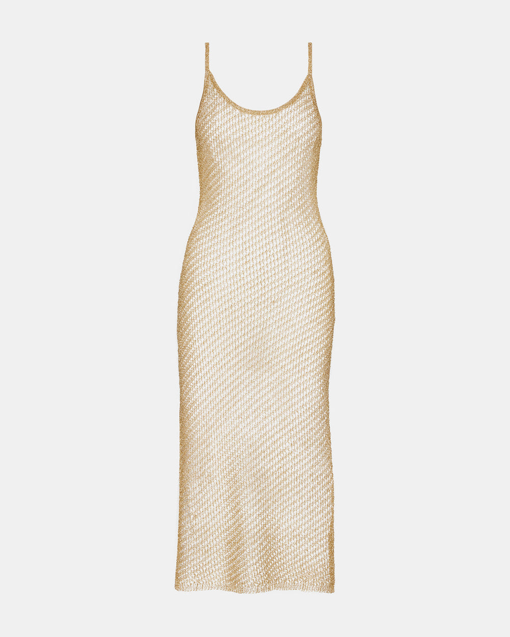 ANISHA Dress Gold | Women's Mesh Metallic Midi Dress | Steve Madden US